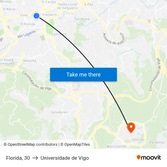 Florida, 30 to Universidade de Vigo map