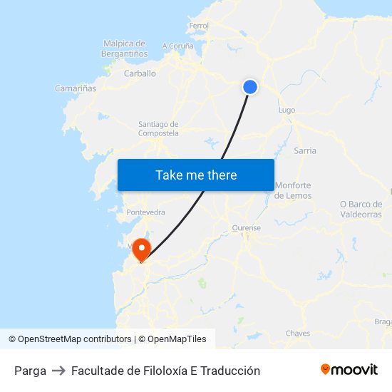 Parga to Facultade de Filoloxía E Traducción map