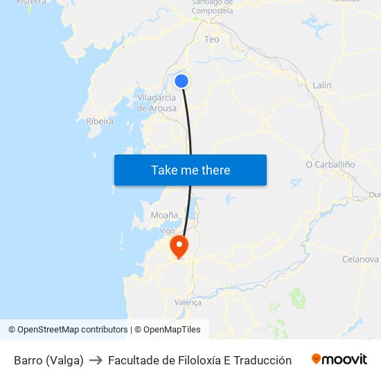 Barro (Valga) to Facultade de Filoloxía E Traducción map