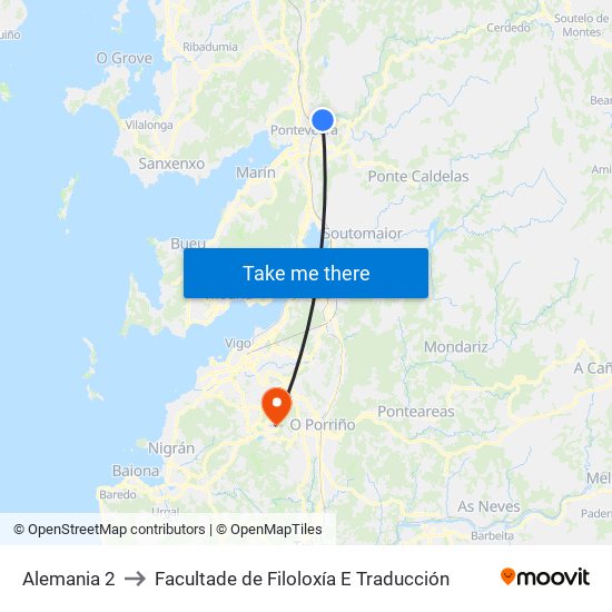 Alemania 2 to Facultade de Filoloxía E Traducción map