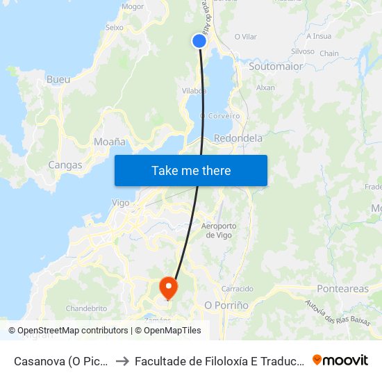 Casanova (O Picho) to Facultade de Filoloxía E Traducción map