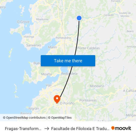 Fragas-Transformador to Facultade de Filoloxía E Traducción map