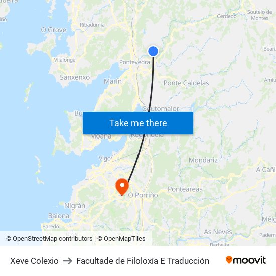 Xeve Colexio to Facultade de Filoloxía E Traducción map