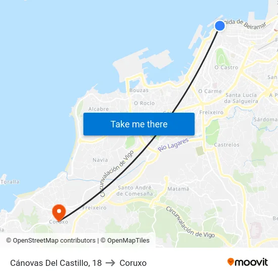Cánovas Del Castillo, 18 to Coruxo map
