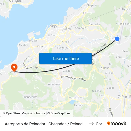 Aeroporto de Peinador - Chegadas / Peinador Airport - Arrivals to Coruxo map