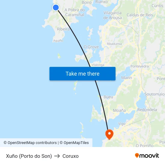 Xuño (Porto do Son) to Coruxo map