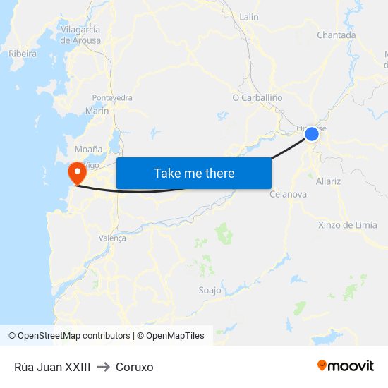 Rúa Juan XXIII to Coruxo map