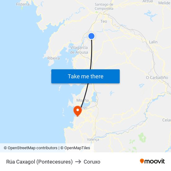 Rúa Caxagol (Pontecesures) to Coruxo map