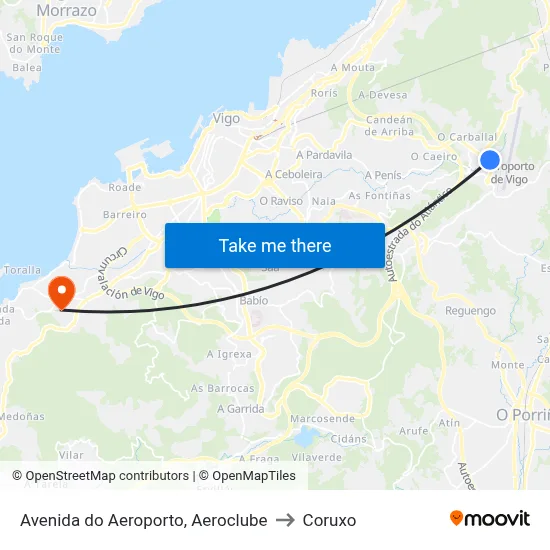 Avenida do Aeroporto, Aeroclube to Coruxo map
