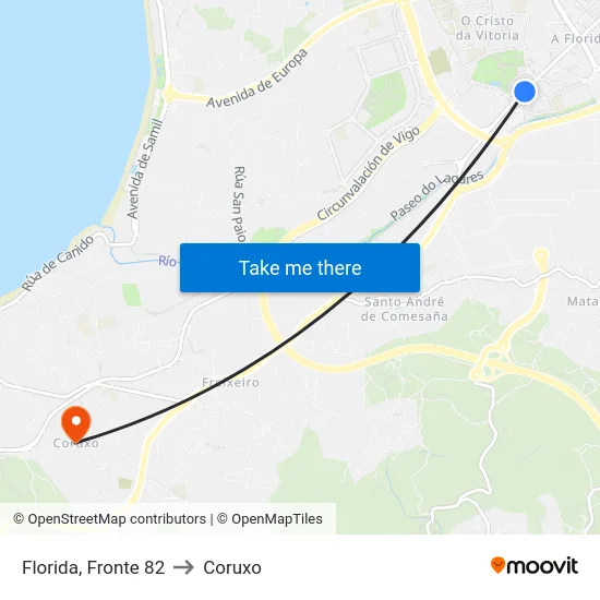 Florida, Fronte 82 to Coruxo map