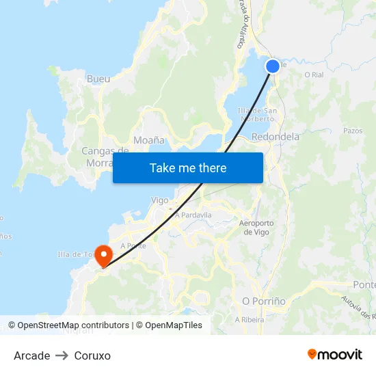 Arcade to Coruxo map