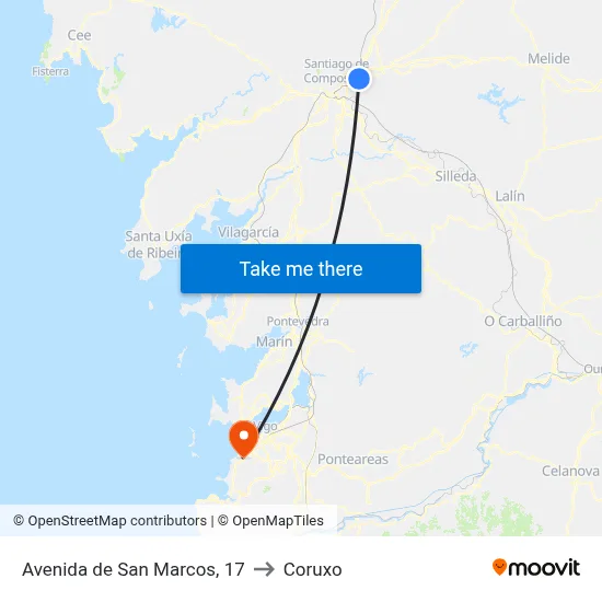 Avenida de San Marcos, 17 to Coruxo map