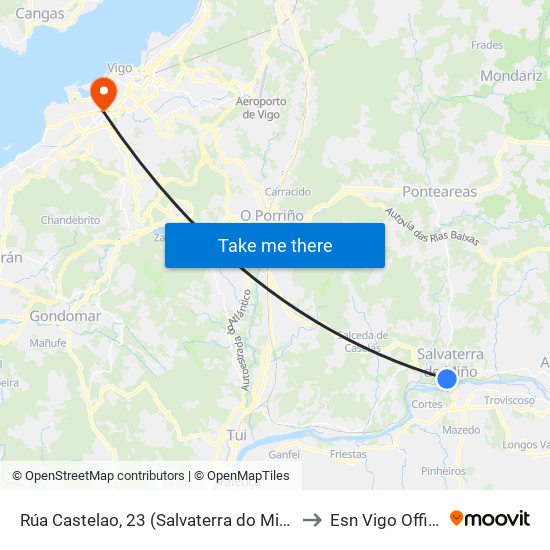 Rúa Castelao, 23 (Salvaterra do Miño) to Esn Vigo Office map