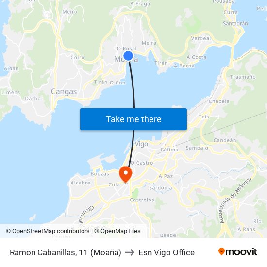 Ramón Cabanillas, 11 (Moaña) to Esn Vigo Office map