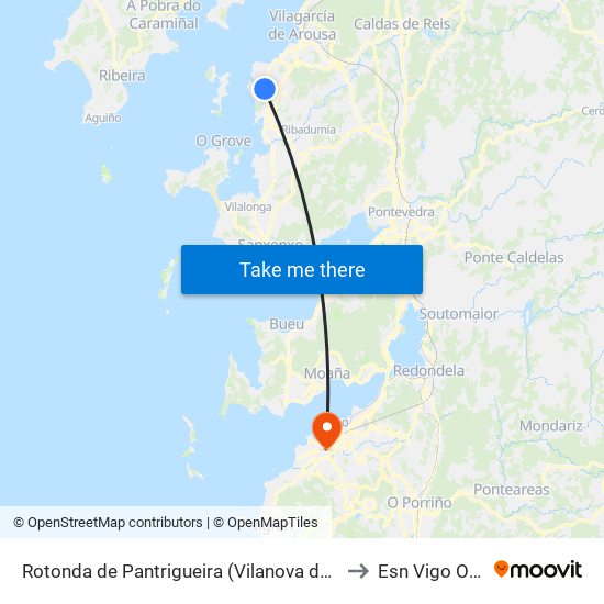 Rotonda de Pantrigueira (Vilanova de Arousa) to Esn Vigo Office map