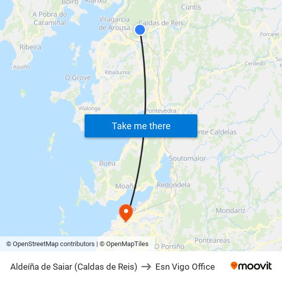 Aldeíña de Saiar (Caldas de Reis) to Esn Vigo Office map