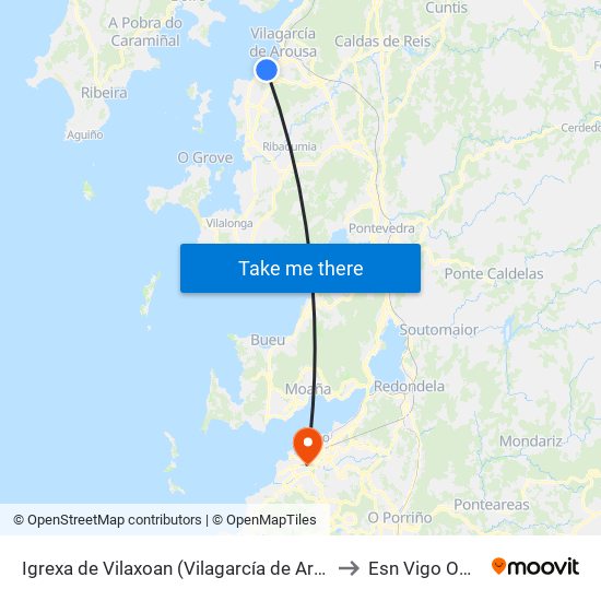 Igrexa de Vilaxoan (Vilagarcía de Arousa) to Esn Vigo Office map