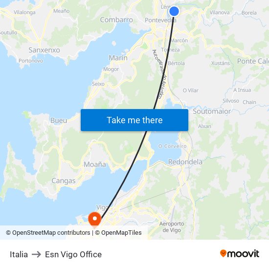 Italia to Esn Vigo Office map