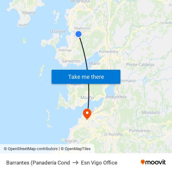 Barrantes (Panadería Cond to Esn Vigo Office map