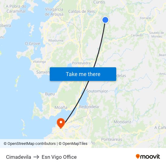 Cimadevila to Esn Vigo Office map