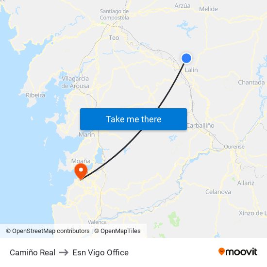 Camiño Real to Esn Vigo Office map