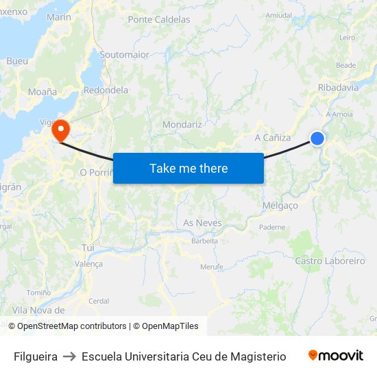 Filgueira to Escuela Universitaria Ceu de Magisterio map