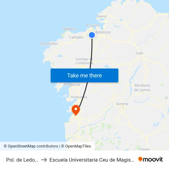 Pol. de Ledoño to Escuela Universitaria Ceu de Magisterio map