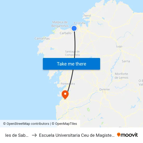 Ies de Sabon to Escuela Universitaria Ceu de Magisterio map