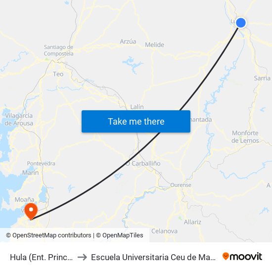 Hula (Ent. Principal) to Escuela Universitaria Ceu de Magisterio map
