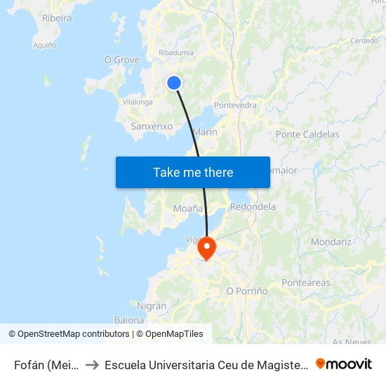 Fofán (Meis) to Escuela Universitaria Ceu de Magisterio map