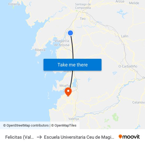 Felicitas (Valga) to Escuela Universitaria Ceu de Magisterio map