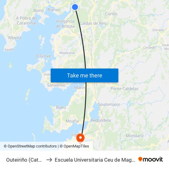 Outeiriño (Catoira) to Escuela Universitaria Ceu de Magisterio map
