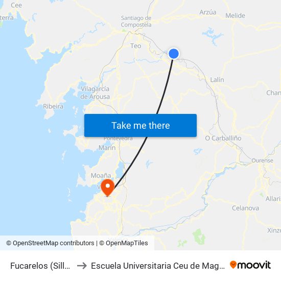 Fucarelos (Silleda) to Escuela Universitaria Ceu de Magisterio map