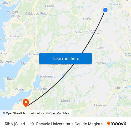 Ribó (Silleda) to Escuela Universitaria Ceu de Magisterio map