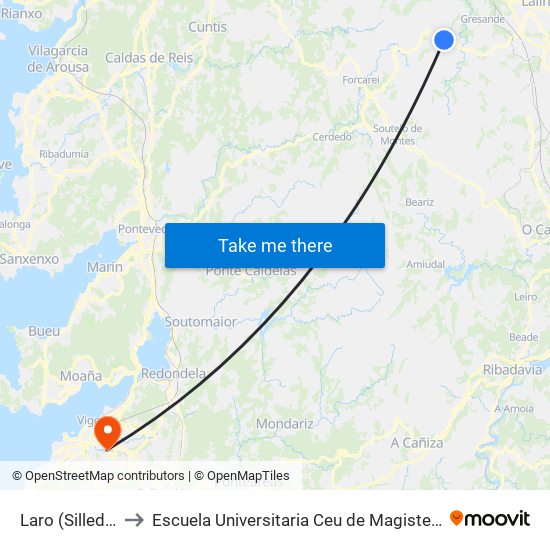 Laro (Silleda) to Escuela Universitaria Ceu de Magisterio map