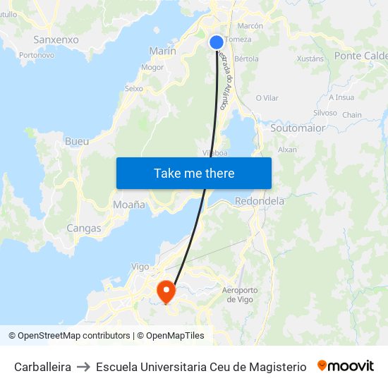 Carballeira to Escuela Universitaria Ceu de Magisterio map