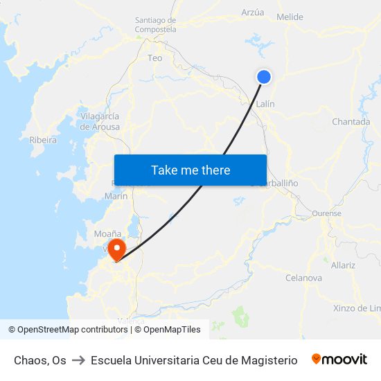 Chaos, Os to Escuela Universitaria Ceu de Magisterio map