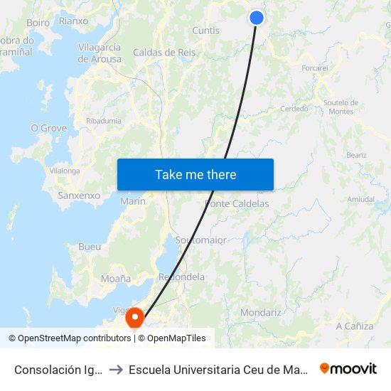 Consolación Igrexa to Escuela Universitaria Ceu de Magisterio map