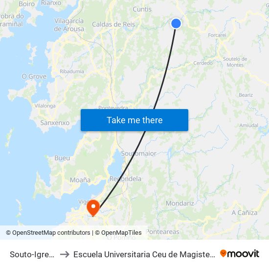 Souto-Igrexa to Escuela Universitaria Ceu de Magisterio map
