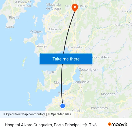 Hospital Álvaro Cunqueiro, Porta Principal to Tivó map