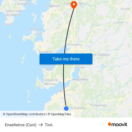 Enxeñeiros (Cuvi) to Tivó map