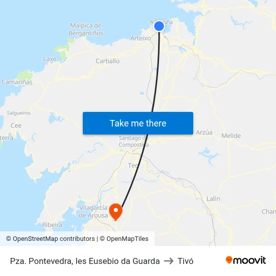 Pza. Pontevedra, Ies Eusebio da Guarda to Tivó map