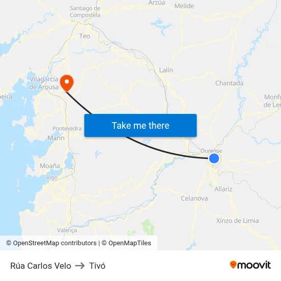 Rúa Carlos Velo to Tivó map