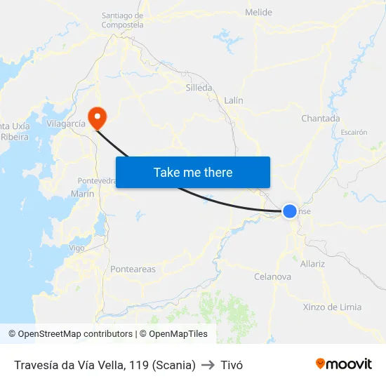 Travesía da Vía Vella, 119 (Scania) to Tivó map