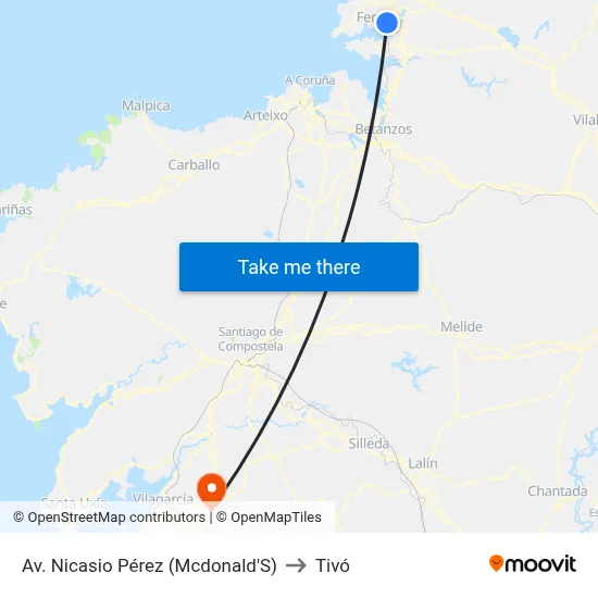 Av. Nicasio Pérez (Mcdonald'S) to Tivó map