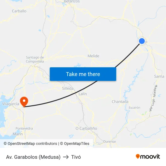 Av. Garabolos (Medusa) to Tivó map