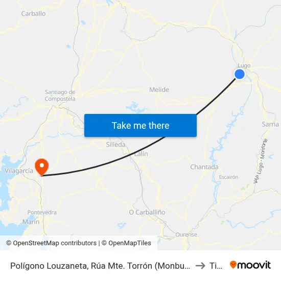 Polígono Louzaneta, Rúa Mte. Torrón (Monbus) to Tivó map