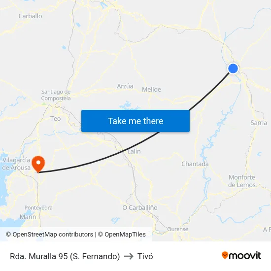 Rda. Muralla 95 (S. Fernando) to Tivó map