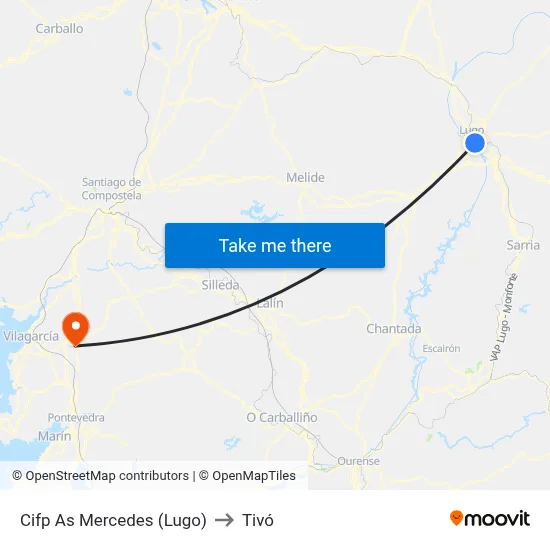 Cifp As Mercedes (Lugo) to Tivó map