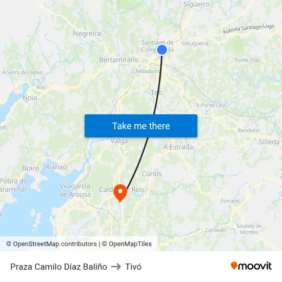 Praza Camilo Díaz Baliño to Tivó map